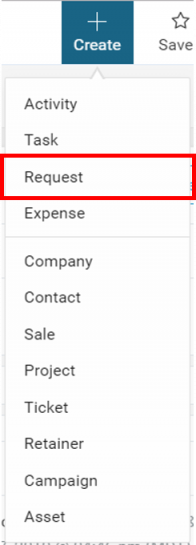 Create Request button 12345