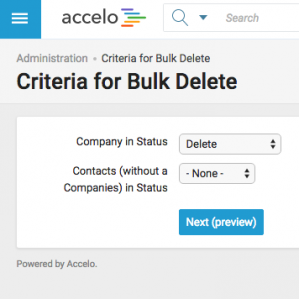 accelo.Criteria for Bulk Delete