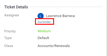 Surrender Ticket