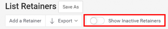 Show Inactive Retainers