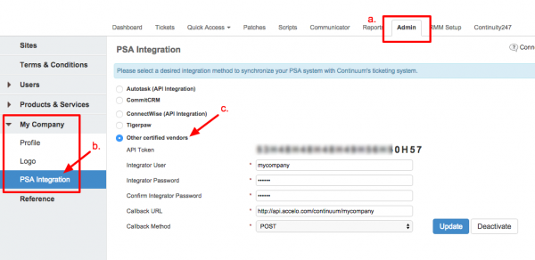 accelo. Continuums ServOps Integration