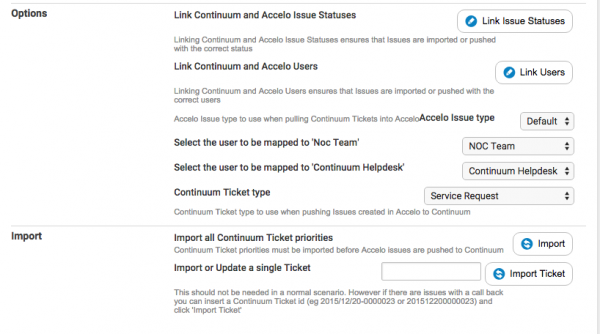 accelo.Continuum Configuration Options