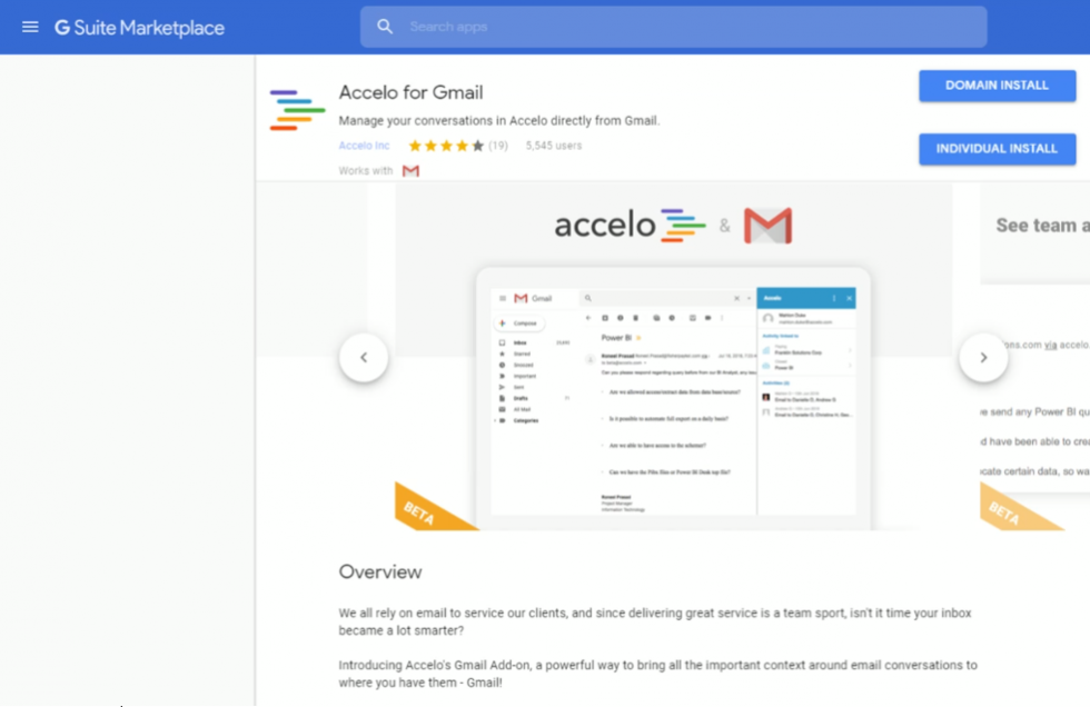 Accelo for Gmail 2