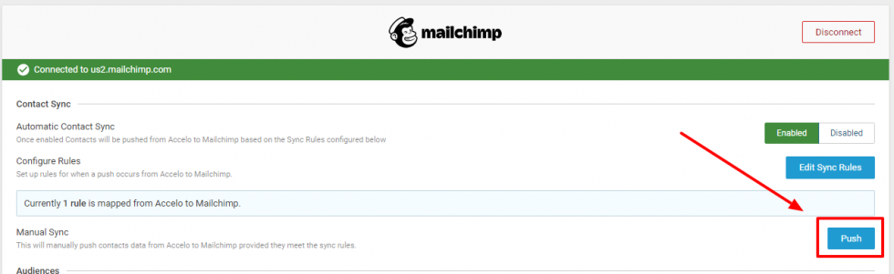 mailchimp manual push