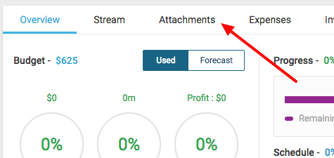 accelo.attachments tab