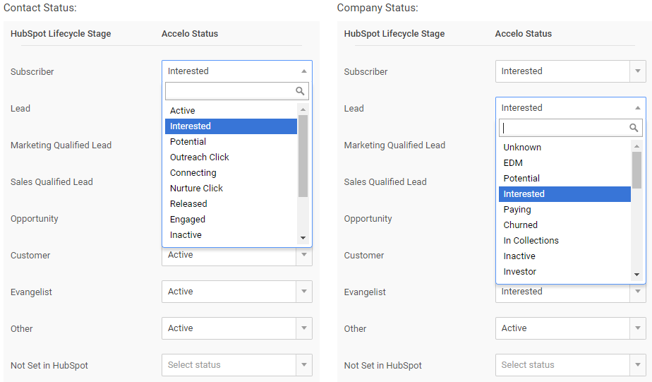 status mapping